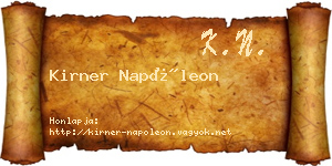 Kirner Napóleon névjegykártya